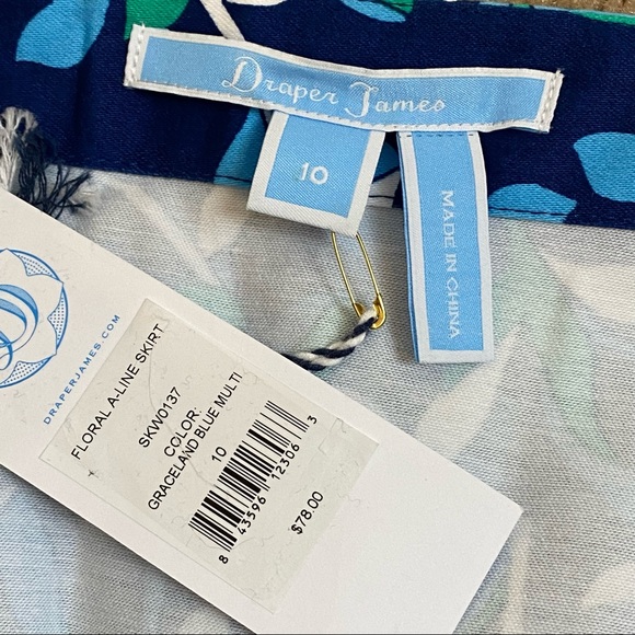 Draper James Floral A line Skirt Graceland Blue - Picture 8 of 11